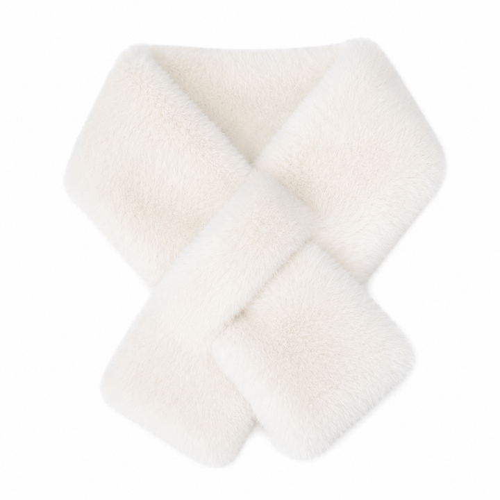 WS Faux Fur Peruvian Stole - White - Hero