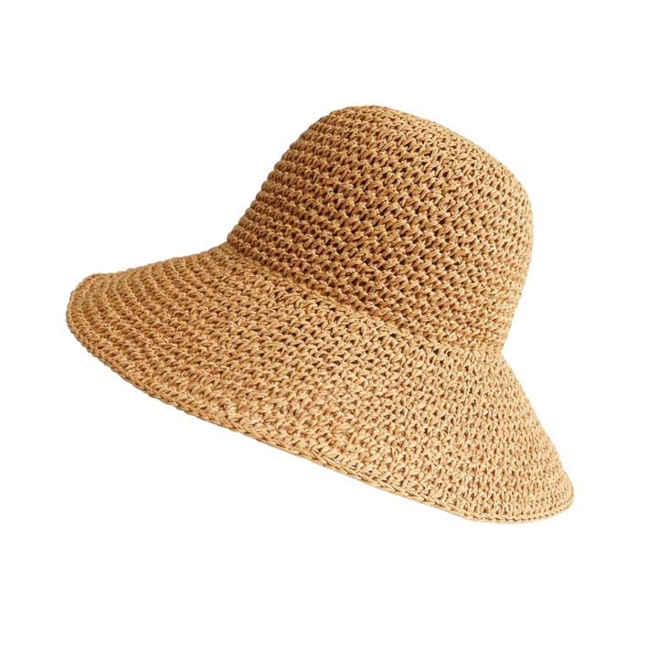 WS Woven Foldable Sun Hat - Golden Straw - Hero