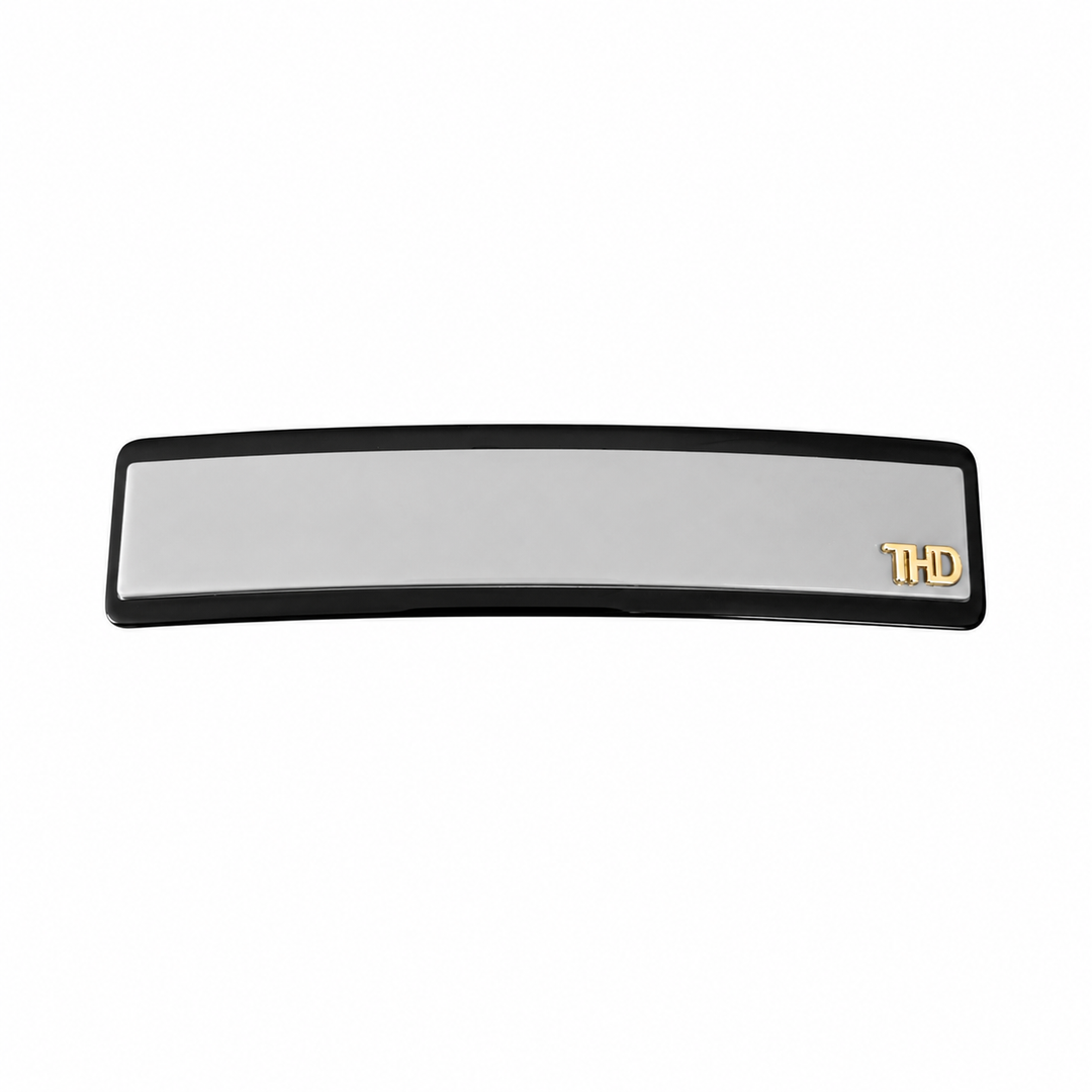 WS Acetate Barette Two Tone - French Grey - Hero